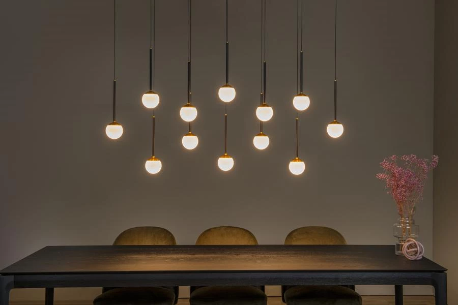 Lucide Premium CALINA - Pendelleuchten - LED Dim. - 12x7,7W 2700K - Schwarz - Atmosphäre 1